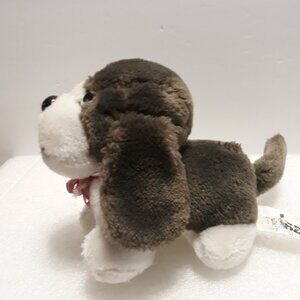 Kay Bee Dog Plush brown white Stuffed animal Basset Hound Soft Toy 5" Kaybee